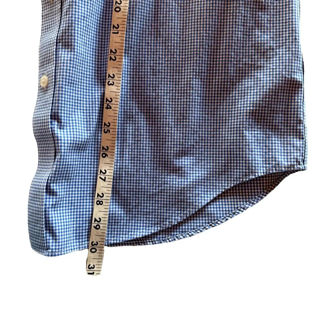 J.Crew Flex Wrinkle-Free‎ Blue Gingham Dress Shirt XL (17-17½)